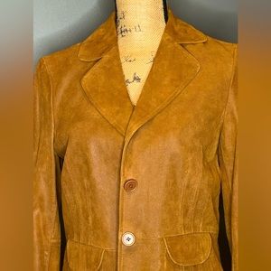 NWT- INC - Women’s Brown 2 Button Genuine Leather Jacket - Medium